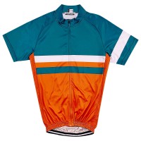 Custom Short Sleeve Colorblock Crew Neck Cycling Shirt Fashion Design Moisture-wicking Breathable Racing Cycling Shirt Cycling Shirt Manufacturer SKCSCP006